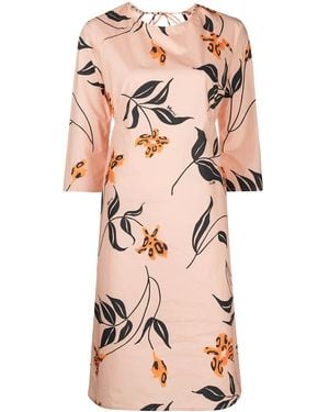 Marni Floral-Print Shift Dress - Pink