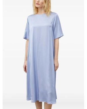 Samsøe & Samsøe Sadenise Short-Sleeve Keyhole Midi Dress - Blue
