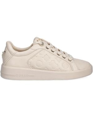 Guess Embossed Logo Trainers - Natural