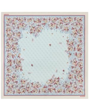 Guess Floral-Print Square Scarf - Grey