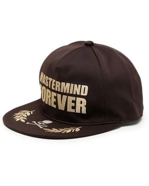 MASTERMIND WORLD Forever Slogan-Embroidered Cap - Brown