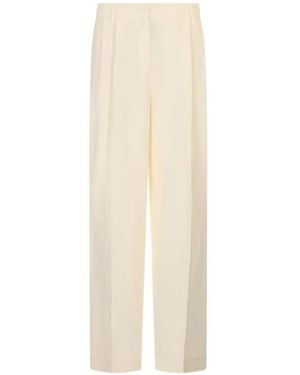 Fabiana Filippi Pleated Straight-Leg Trousers - White