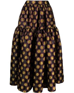 La DoubleJ Oscar Graphic-Print Skirt - Black