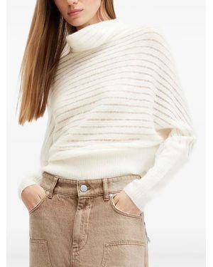 AllSaints Gestreifter Ridley Pullover mit Stehkragen - Natur