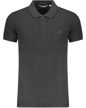 Ellesse Logo-Embroidered Polo Shirt - Black