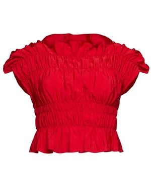 Cinq À Sept Evalina Ruffled Top - Red