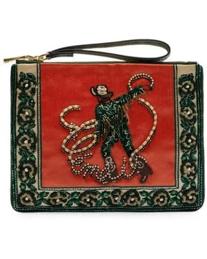 ALÉMAIS Bolso De Mano Ace Con Apliques Cowboy - Rojo