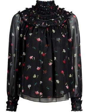 Cinq À Sept Shirt Met Bloemenprint - Zwart