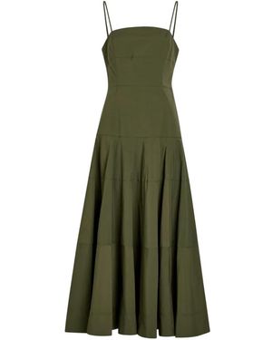 Veronica Beard Ilona Square-Neck Midi Dress - Green