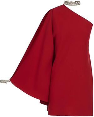 Taller Marmo Bolkan Crystal One-Shoulder Mini Dress - Red