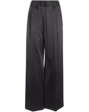 Semicouture Jhonny Pressed-Crease Palazzo Trousers - Black