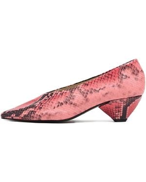Bimba Y Lola Snake-Print Pointed-Toe Court Shoes - Pink