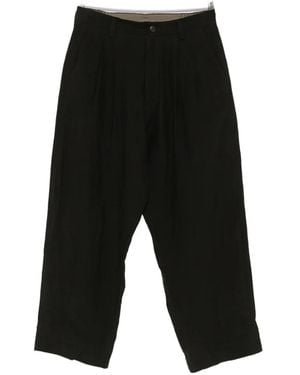 Ziggy Chen Pleated Buttoned Trousers - Black