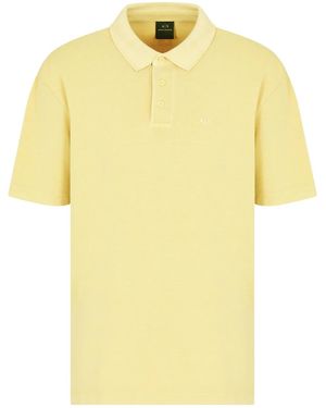 ARMANI EXCHANGE Poloshirt mit Logo-Stickerei - Gelb