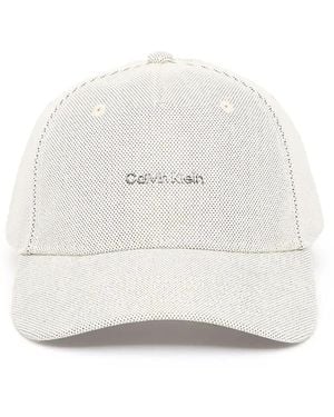 Calvin Klein Logo-Lettering Baseball Cap - White