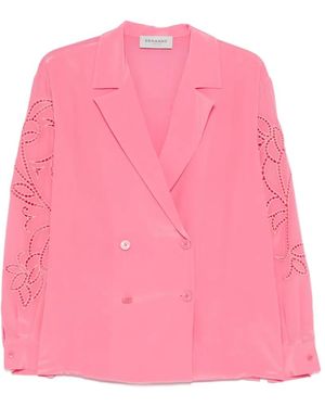 ERMANNO FIRENZE Cutout Double-Breasted Jacket - Pink