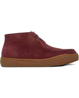 Camper Peu Terreno Suede Lace-Up Boots - Red