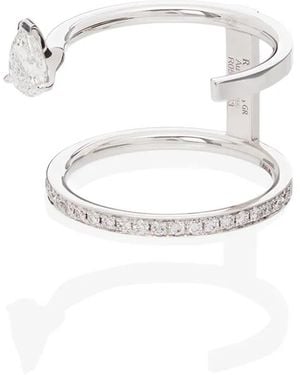 Repossi Serti Sur Vide ダイヤモンド リング 18kホワイトゴールド - マルチカラー