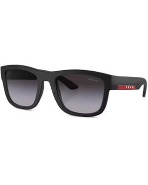 Prada Linea Rossa Square-Frame Sunglasses - Black