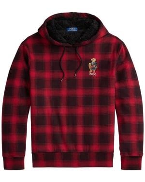 Polo Ralph Lauren Plaid-Pattern Hoodie - Red