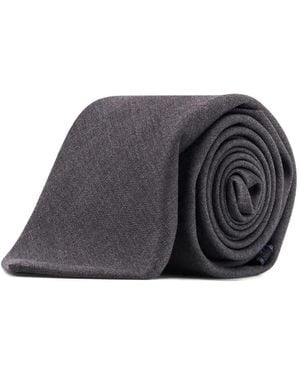 Kiton Textured Wool Tie - Grey