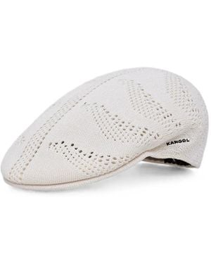Kangol Eyelet-Knit Flat Cap - White