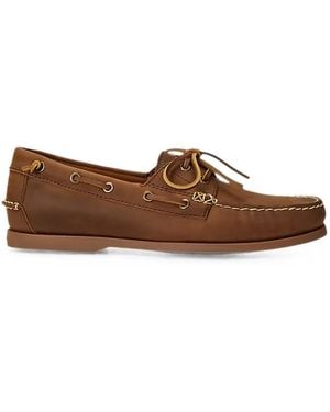 Polo Ralph Lauren Merton Hand-Stitched Boat Shoes - Brown