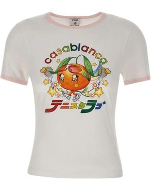 CASABLANCA Mascot Ringer T-Shirt - White