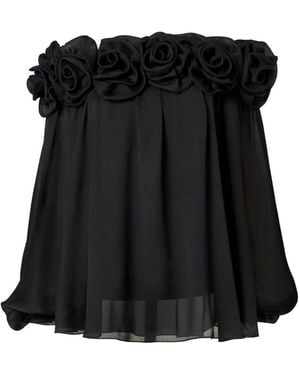 Carolina Herrera Top Con Hombros Descubiertos Y Detalle De Roseta - Negro