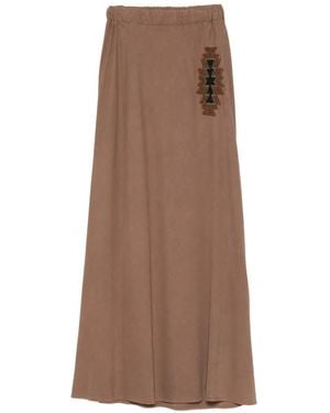 Bazar Deluxe Elasticated-Waistband Maxi Skirt - Brown