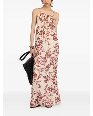 Semicouture Emmy Floral-Print Halterneck Dress - Pink