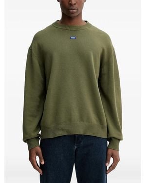 HUGO Logo-Patch Sweater - Green