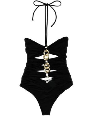 Elisabetta Franchi Chain Detail One-Piece Swimsuit With Cut-Out Accen - Schwarz