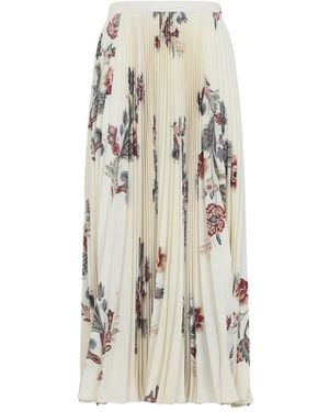 Etro Pleated floral-print skirt - Blanco
