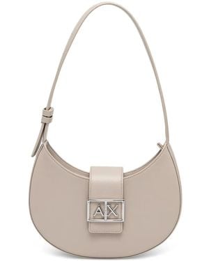 ARMANI EXCHANGE Bolso De Hombro Con Placa Del Logo - Blanco