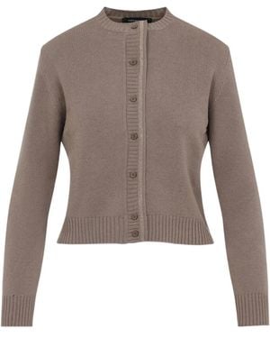 Fabiana Filippi Ribbed Button Cardigan - Brown