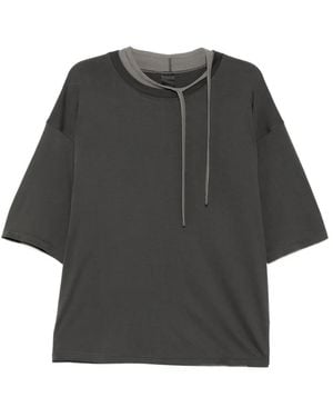 The Viridi-anne Layered-Neck T-Shirt - Grey