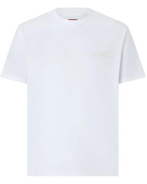 Ferrari T-Shirt Mit Logo-Stickerei - Weiß