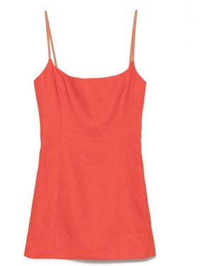 SIR. Abito Midi Con Scollo Quadrato - Rosso