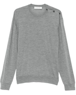 Lanvin Button-Shoulder Sweater - Gray