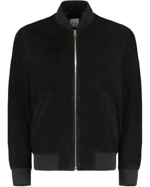 Paul Smith Suede Zip-Fastening Bomber Jacket - Black