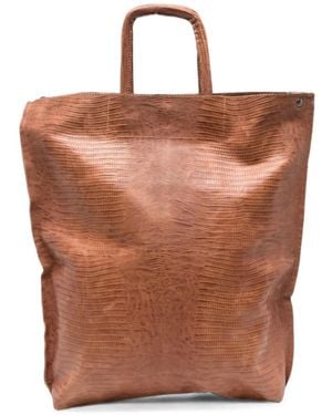 UN TÈ DA MATTI Large Sporta Tejus-Effect Leather Tote Bag - Brown