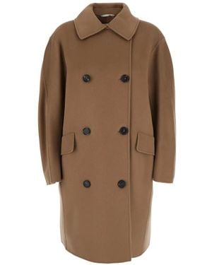 Max Mara Double-Breasted Wool Coat - Brown