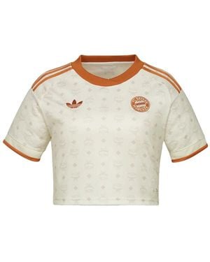 MCM X Adidas X Fc Bayern Maglia Crop Con Monogramma - Bianco