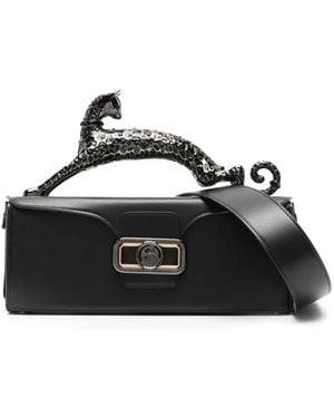 Lanvin Medium Pencil Cat Sculpted-Handle Leather Bag - Black