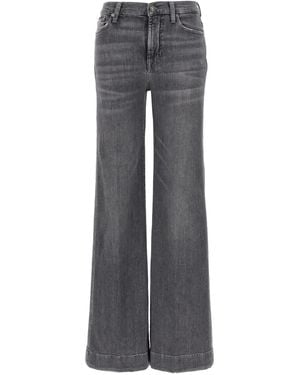 7 For All Mankind Dojo Wide-Leg Jeans - Grey