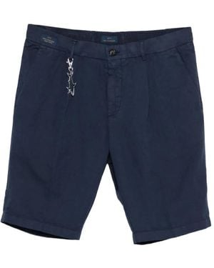 Paul & Shark Cotton And Linen Bermuda Shorts - Blue