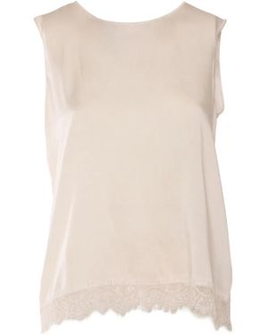 Kangra Lace-Trimmed Silk Blouse - Natural