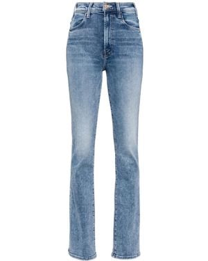 Mother Jeans Hustler Sneak Affusolati A Vita Alta - Blu