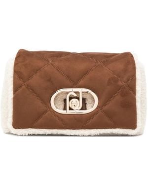 Liu Jo Lapuffy Quilted Faux-Shearling Crossbody Bag - Brown